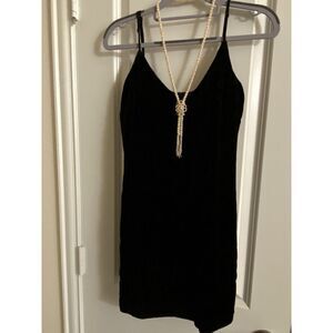 L'AGENCE Elora‎ mini slip dress black velvet Size 2